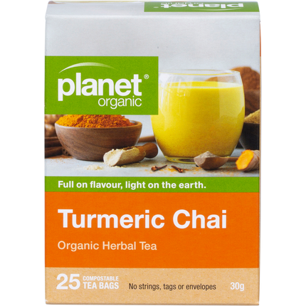 Turmeric chai tea bags from Planet Organic