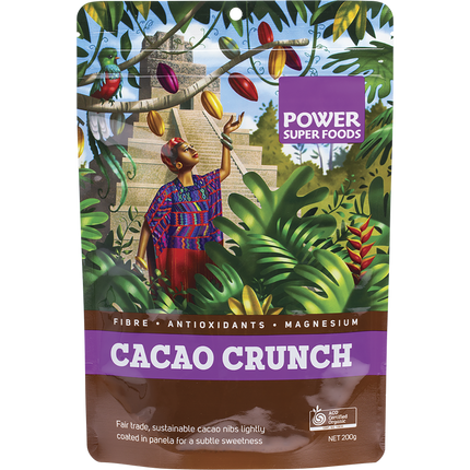 Power Super Foods Cacao Crunch Nibs raw certified organic cacao nibs