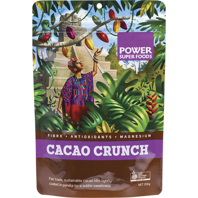 Power Super Foods Cacao Crunch Nibs raw certified organic cacao nibs