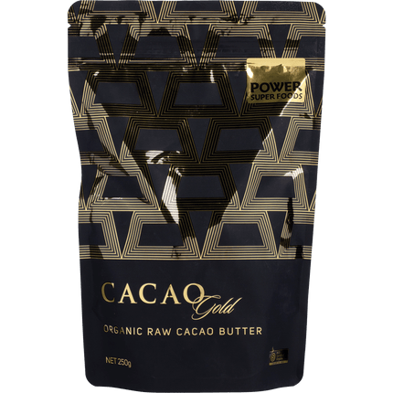 Power Super Foods Cacao Gold Butter Chunks raw certified organic cacao butter