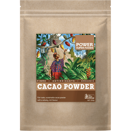 Power Super Foods Cacao Powder certified organic raw cacao powder