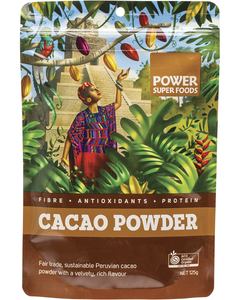 Power Super Foods Cacao Powder certified organic raw cacao powder