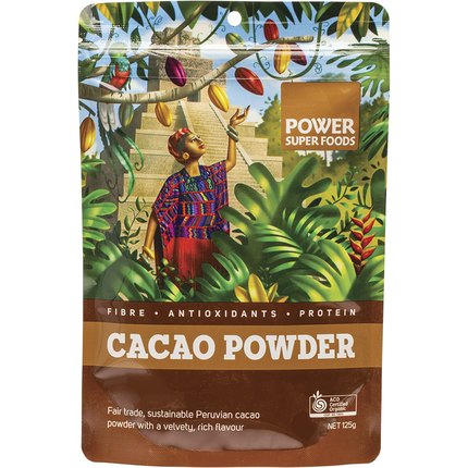 Power Super Foods Cacao Powder certified organic raw cacao powder