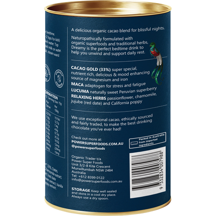 Power Super Foods Dreamy Night Drinking Chocolate relaxing hot chocolate mix