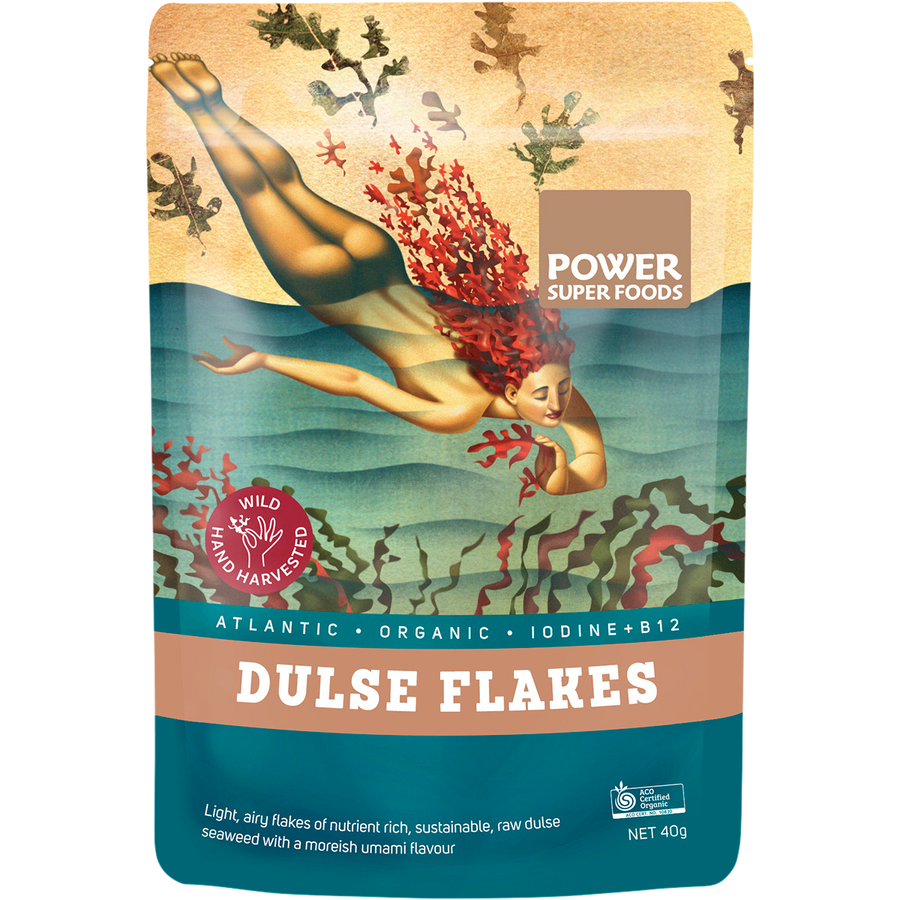 Power Super Foods Dulse Flakes certified organic sea vegetable flakes