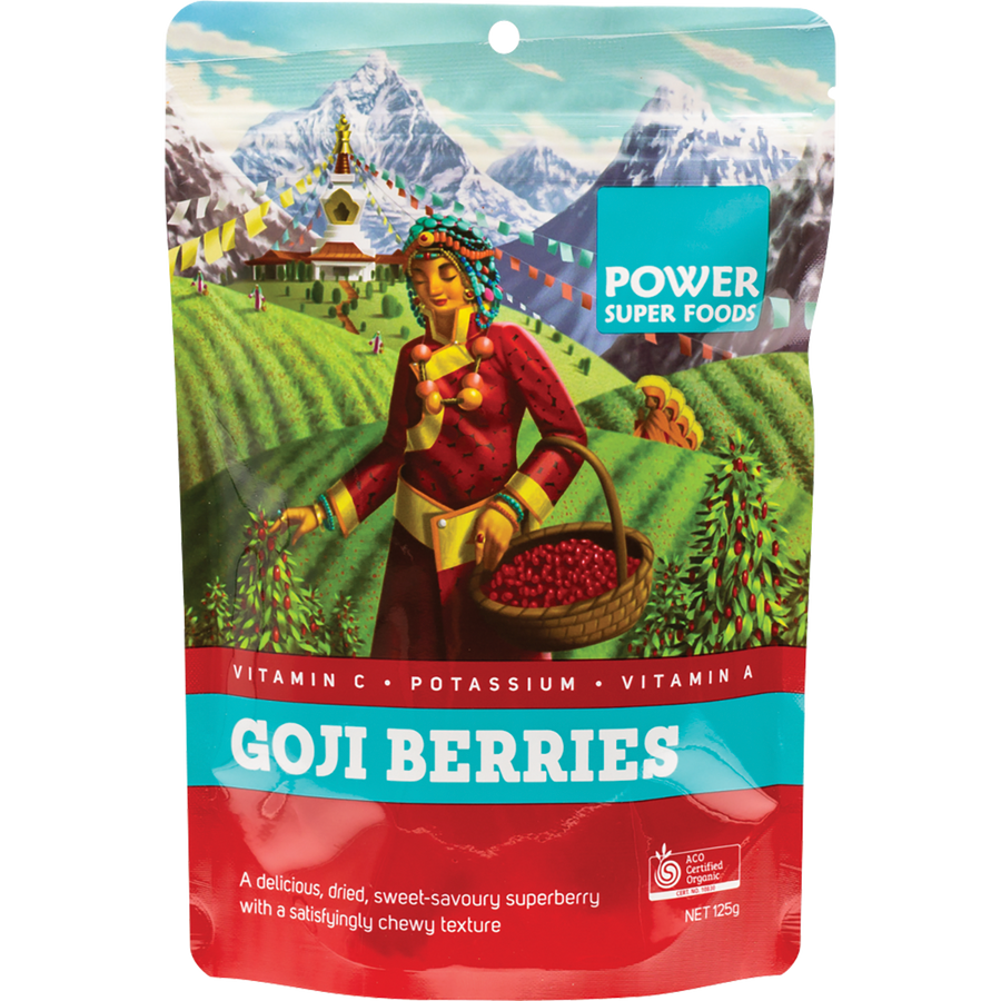 Power Super Foods Goji Berries certified organic antioxidant rich superfood