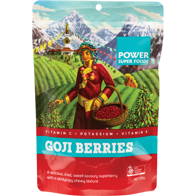 Power Super Foods Goji Berries certified organic antioxidant rich superfood