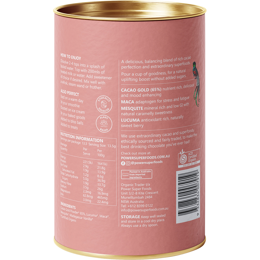 Power Super Foods Nourish Drinking Chocolate nutrient rich cacao drink mix