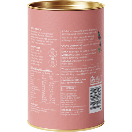 Power Super Foods Nourish Drinking Chocolate nutrient rich cacao drink mix