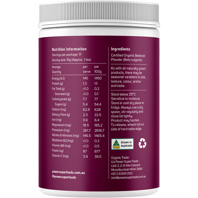 Power Super Foods Beetroot Powder organic nutrient rich beetroot powder