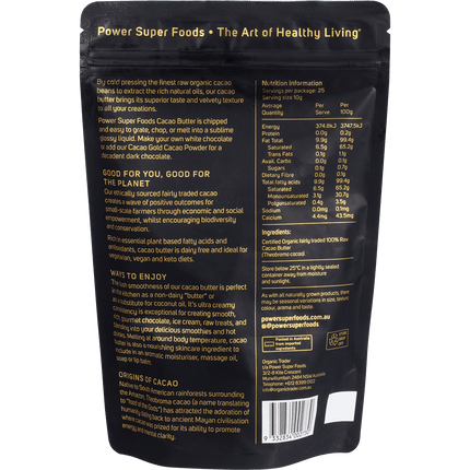 Power Super Foods Cacao Gold Butter Chunks organic raw cacao butter pieces