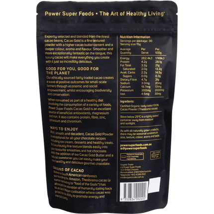 Power Super Foods Cacao Gold Powder organic antioxidant rich cacao powder