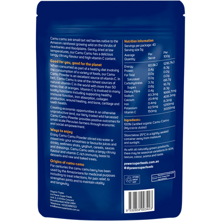 Power Super Foods Camu Camu Powder organic nutrient rich superfood powder
