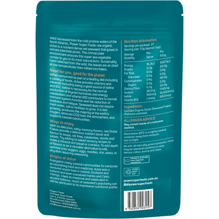 Power Super Foods Dulse Flakes organic mineral rich seaweed flakes