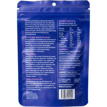 Power Super Foods Elderberry Powder organic immunity supporting superfood powder