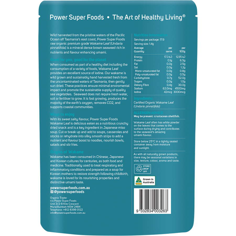 Power Super Foods Wakame Leaf organic mineral rich sea vegetable