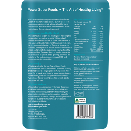 Power Super Foods Wakame Leaf organic mineral rich sea vegetable