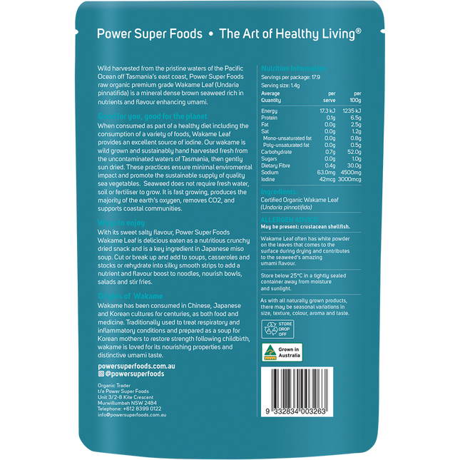 Power Super Foods Wakame Leaf organic mineral rich sea vegetable