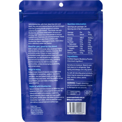 Power Super Foods Wild Blueberry Powder organic antioxidant rich powder