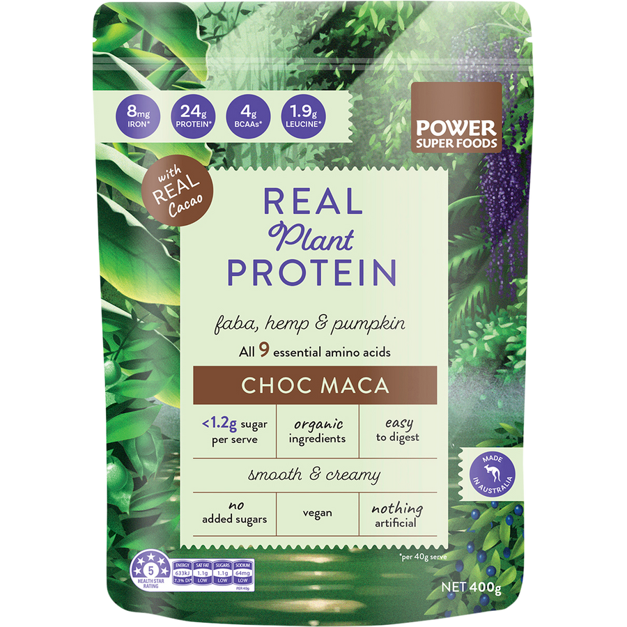 Power Super Foods Real Plant Protein Choc Maca plant protein powder