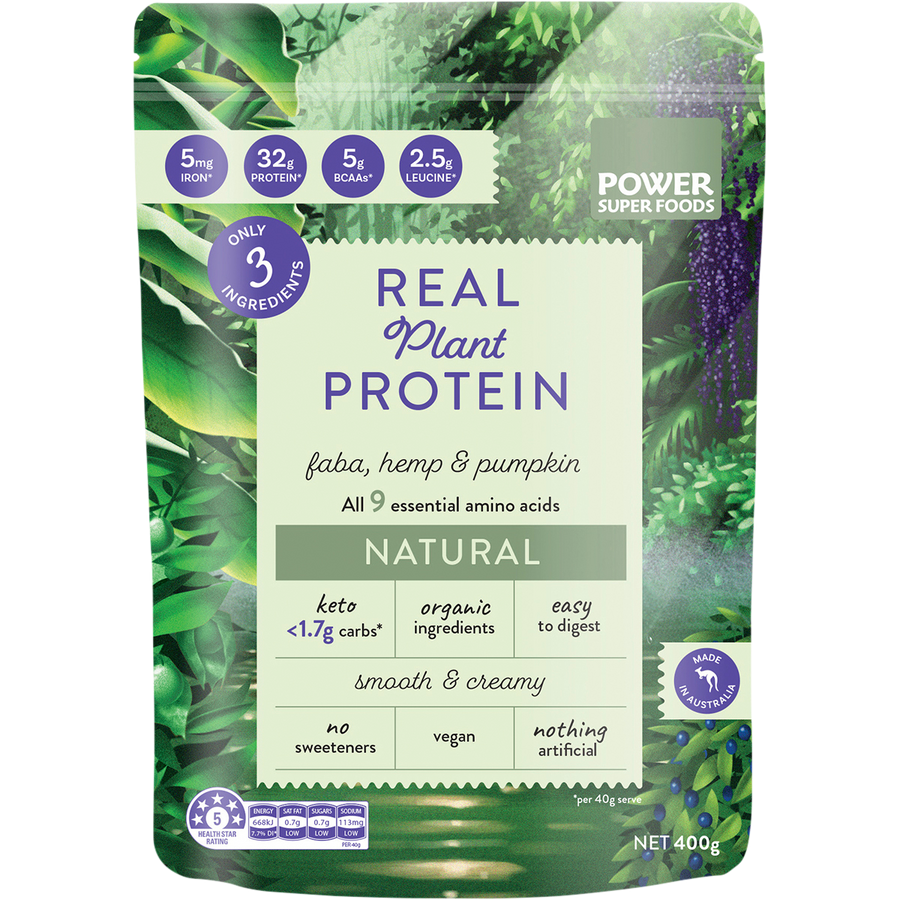 Power Super Foods Real Plant Protein Natural plant based protein powder