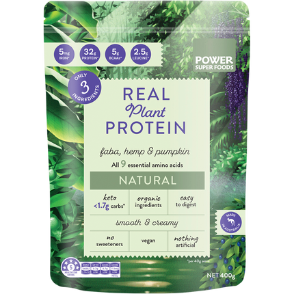 Power Super Foods Real Plant Protein Natural plant based protein powder