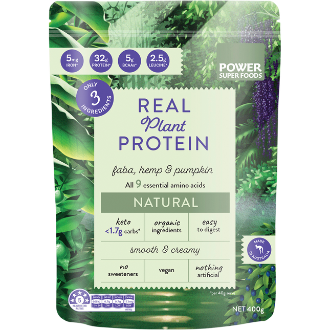 Power Super Foods Real Plant Protein Natural plant based protein powder
