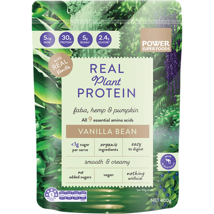 Power Super Foods Real Plant Protein Vanilla Bean plant protein powder
