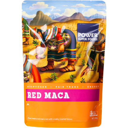 Power Super Foods Red Maca Powder certified organic adaptogenic superfood