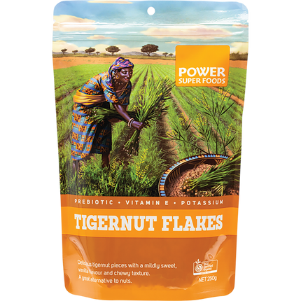 Power Super Foods Tigernut Flakes Certified Organic healthy superfood snack