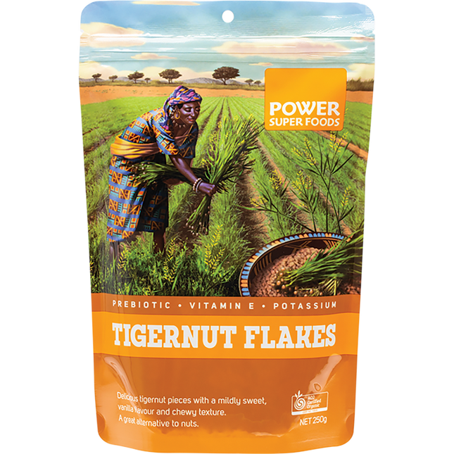 Power Super Foods Tigernut Flakes Certified Organic healthy superfood snack