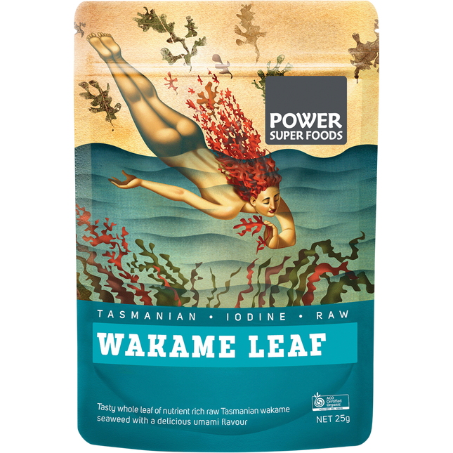 Power Super Foods Wakame Leaf certified organic seaweed leaf