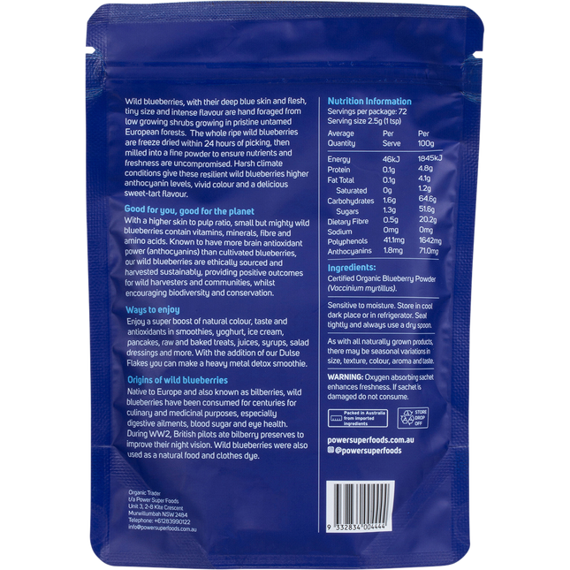 Power Super Foods Wild Blueberry Powder nutrient rich berry powder