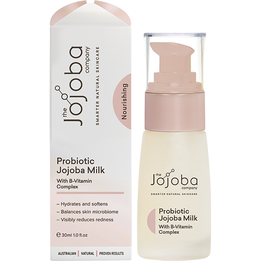 Probiotic Jojoba Milk with B Vitamin Complex lightweight moisturiser for skin barrier support