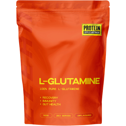 Protein Supplies Australia Plant-Based L-Glutamine Pure, ideal for muscle recovery, gut health, and supporting active lifestyles.