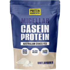 Protein Supplies Australia Micellar Casein Protein, a slow-digesting protein powder ideal for overnight muscle recovery and sustained protein release.