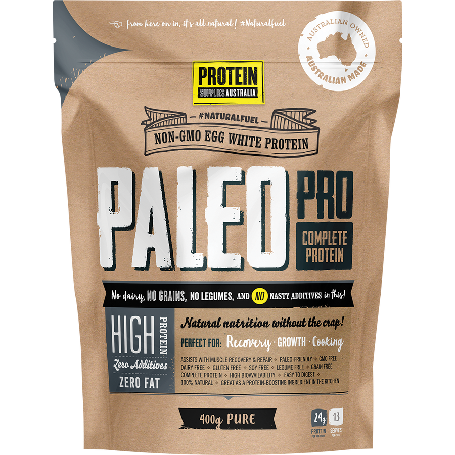 Protein Supplies Australia PaleoPro Egg White Protein Pure, a high-quality protein powder ideal for shakes, smoothies, and supporting muscle growth and recovery.