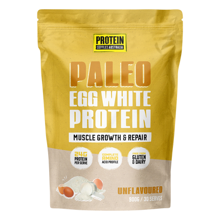 Protein Supplies Australia Paleo Egg White Protein in unflavoured form, perfect for adding to shakes, smoothies, and recipes for muscle growth and recovery.