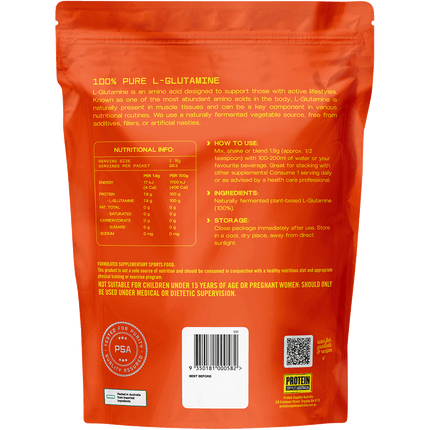 Pure Plant-Based L-Glutamine from Protein Supplies Australia, designed to aid muscle repair, recovery, and overall wellness.