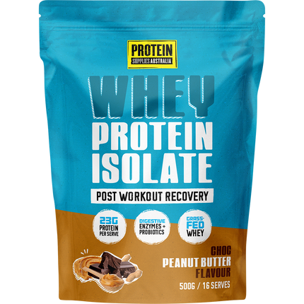 Protein Supplies Australia WPI Whey Protein Isolate in Choc Peanut Butter flavor, supporting muscle growth, recovery, and fitness nutrition.