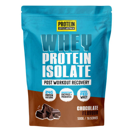 Protein Supplies Australia WPI Whey Protein Isolate in Chocolate flavor, ideal for muscle growth, recovery, and fitness nutrition.