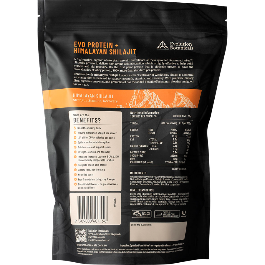 EVO+ Protein with Himalayan Shilajit Mango Lassi flavor