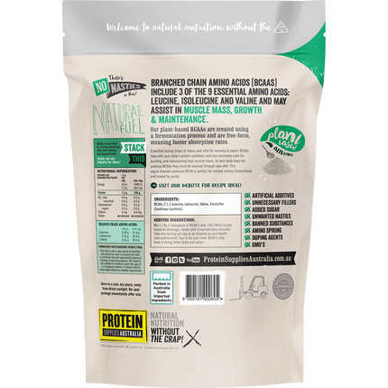 Pure Branched Chain Amino Acids from Protein Supplies Australia, ideal for enhancing muscle growth, recovery, and exercise performance.