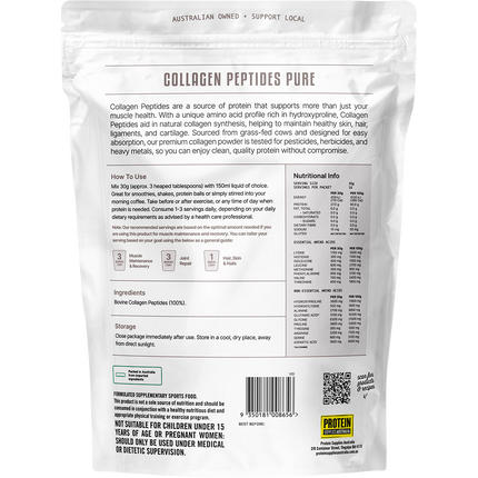 Unflavoured collagen peptides from Protein Supplies Australia, ideal for mixing into foods and drinks for daily protein and wellness support.