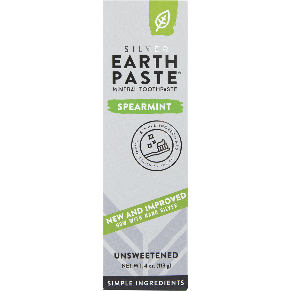 Earthpaste Toothpaste with Silver Spearmint