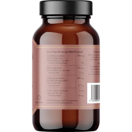 Ritua Stress botanical supplement capsules side label