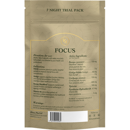 FOCUS Trial Pack BacoMind Ginko Cordyceps Tyrosine B6