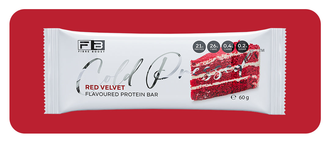 Fibre Boost Cold Pressed Red Velvet flavoured Protein Bar