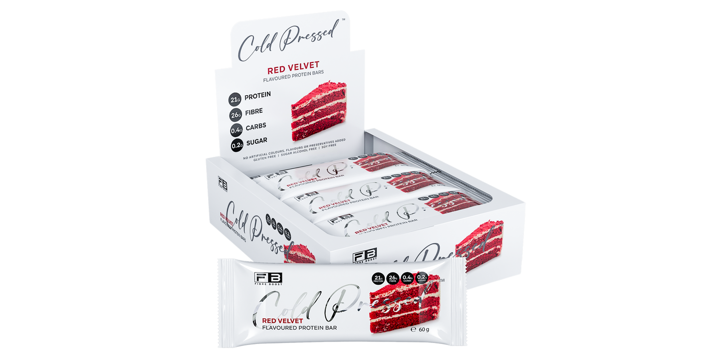 Fibre Boost Cold Pressed Red Velvet flavoured Protein Bar