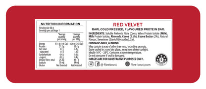 Fibre Boost Cold Pressed Red Velvet flavoured Protein Bar
